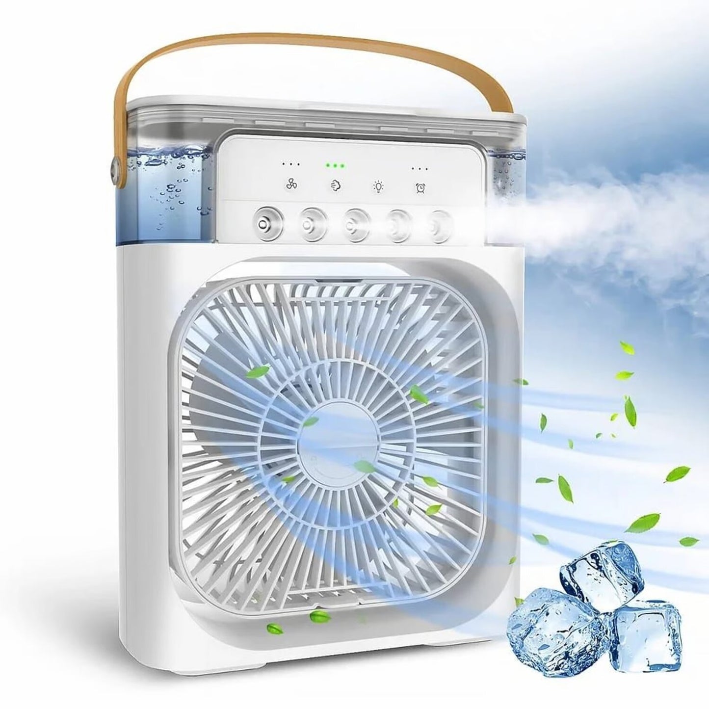 Ventilador Portátil Humidificador Aire Acondicionado 3 en 1 Blanco