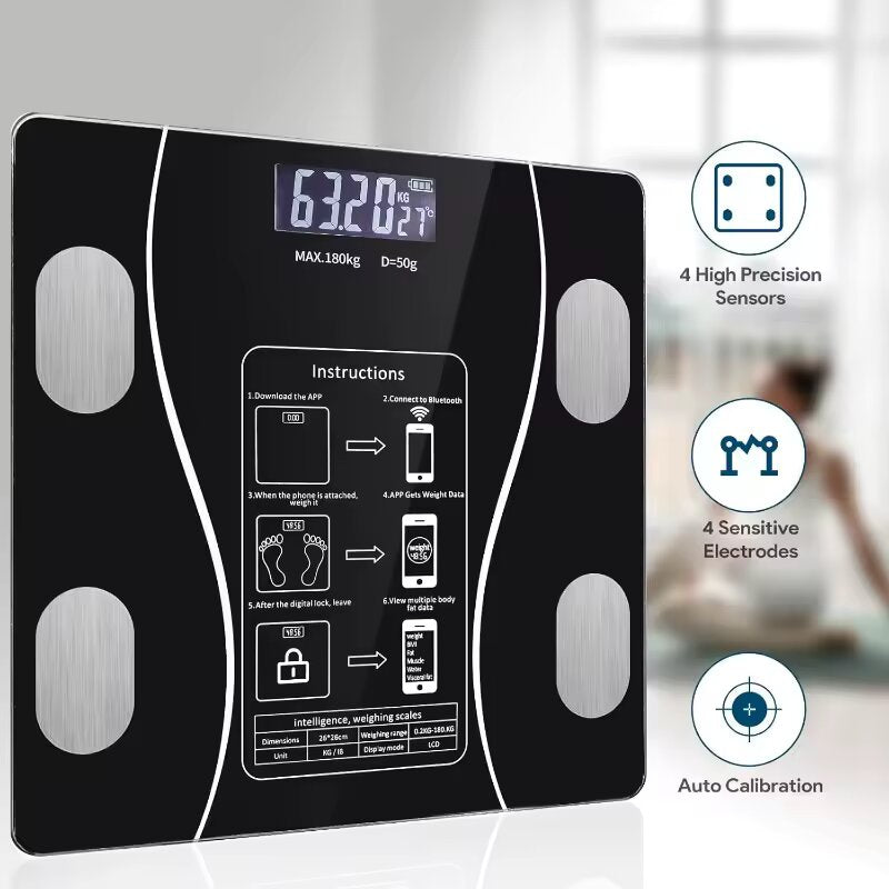 Balanza Digital Bluetooth 180kg Control de Peso Inteligente